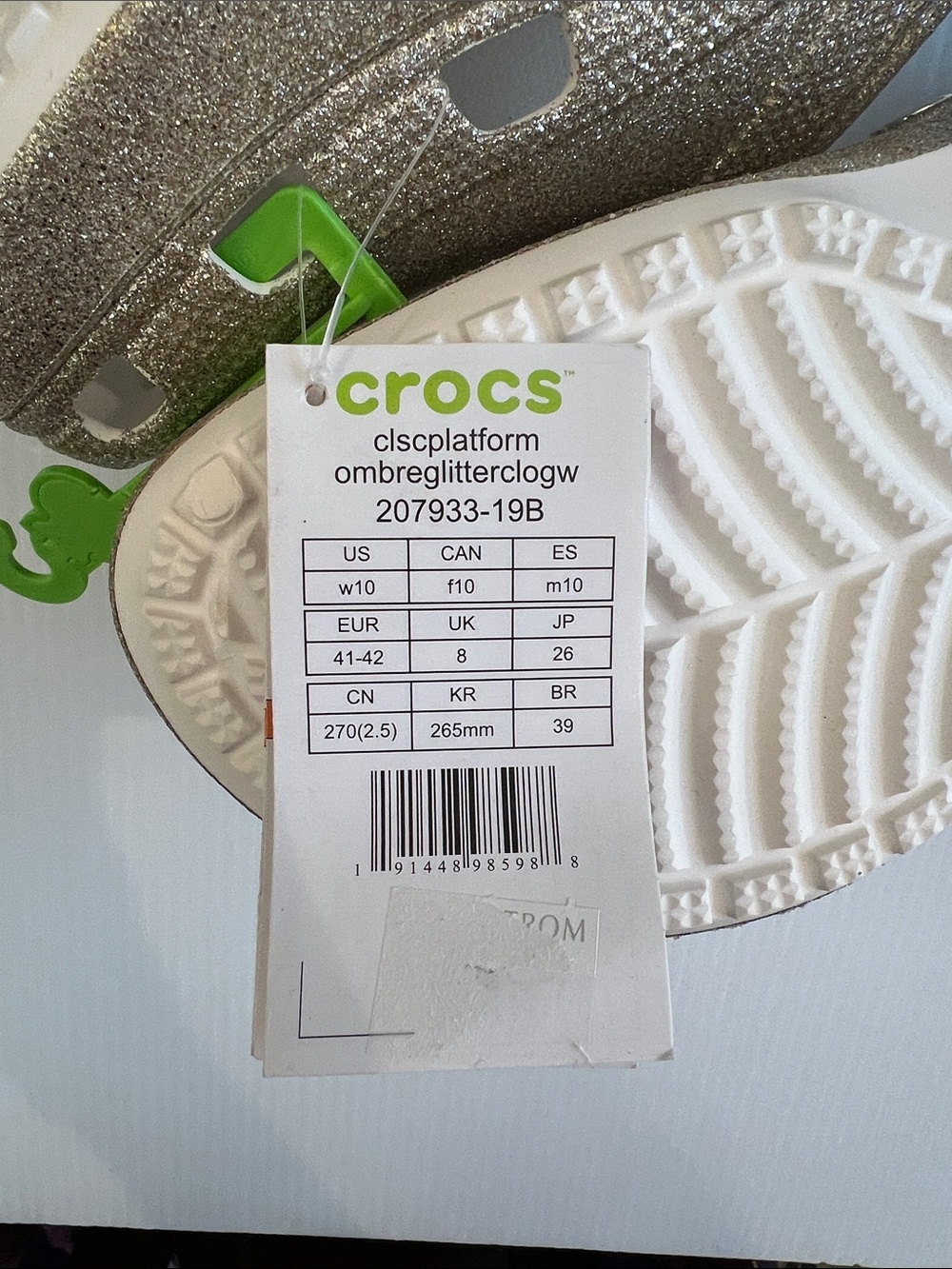 New Women’s Glitter Crocs Sandals in Gold and Silver in Size 10 - Picture 2 of 6
